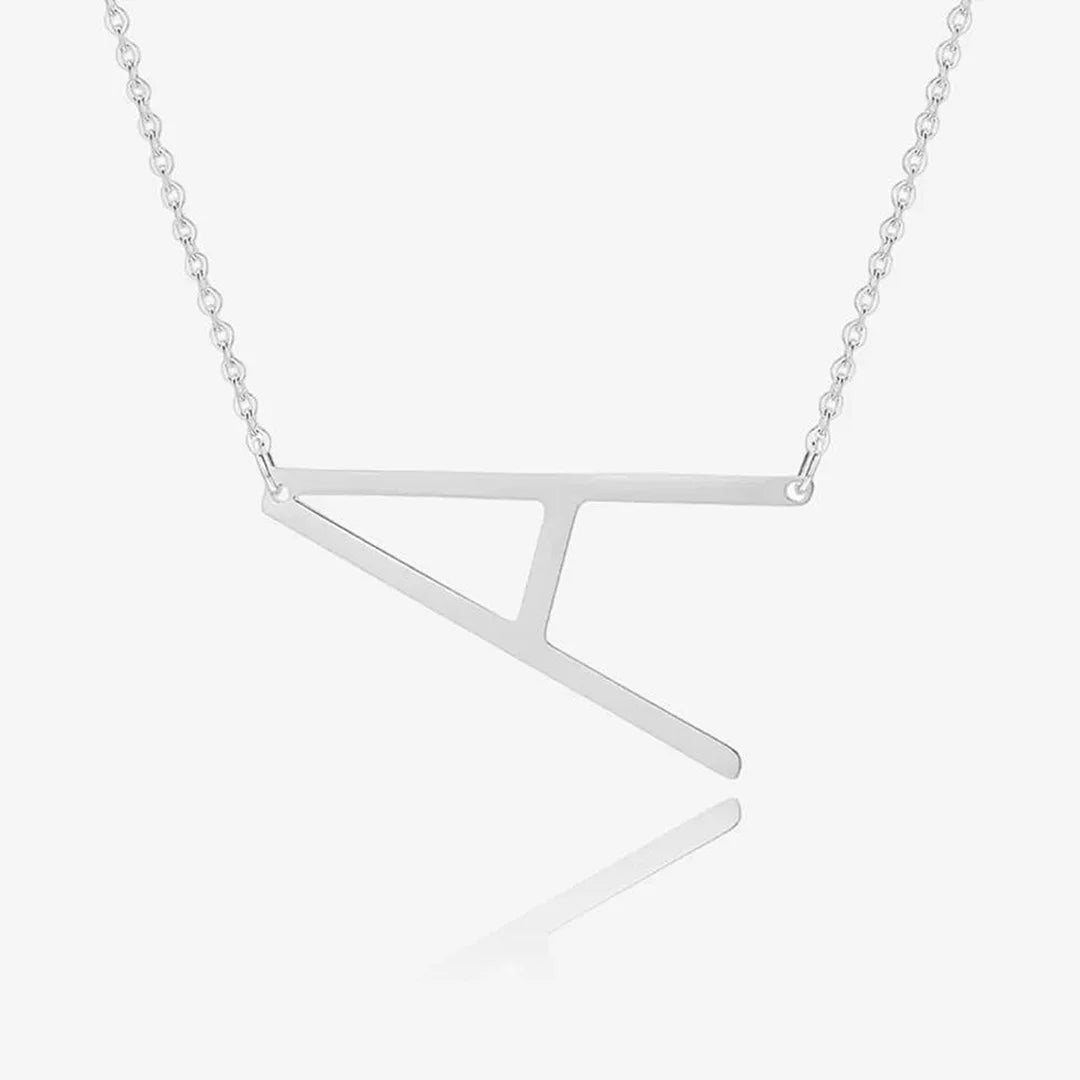 Silver Personalized Statement Initial Necklace with the letter "Z"