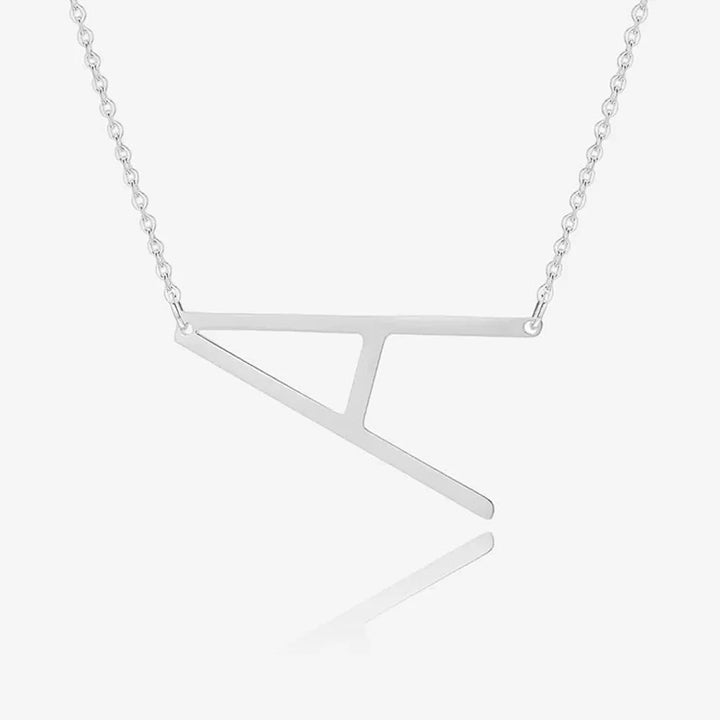 Silver Personalized Statement Initial Necklace with the letter "Z"