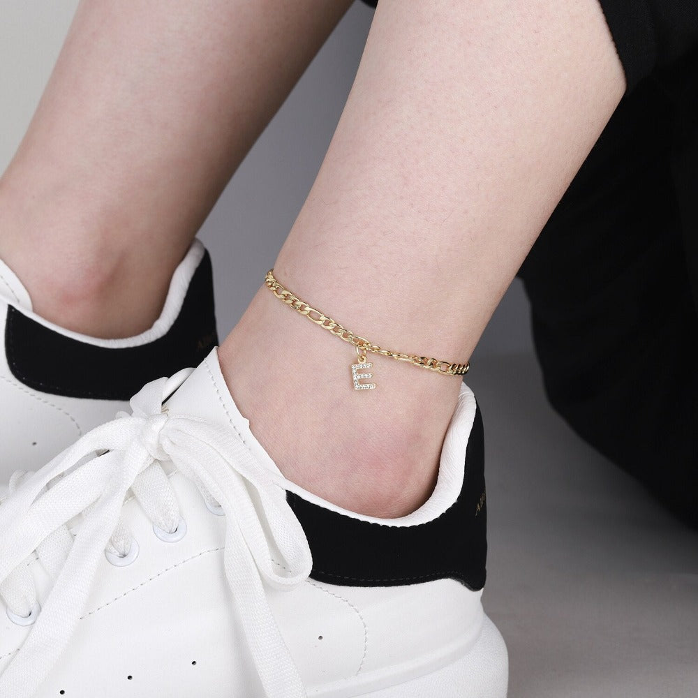 Iced Initial Anklet