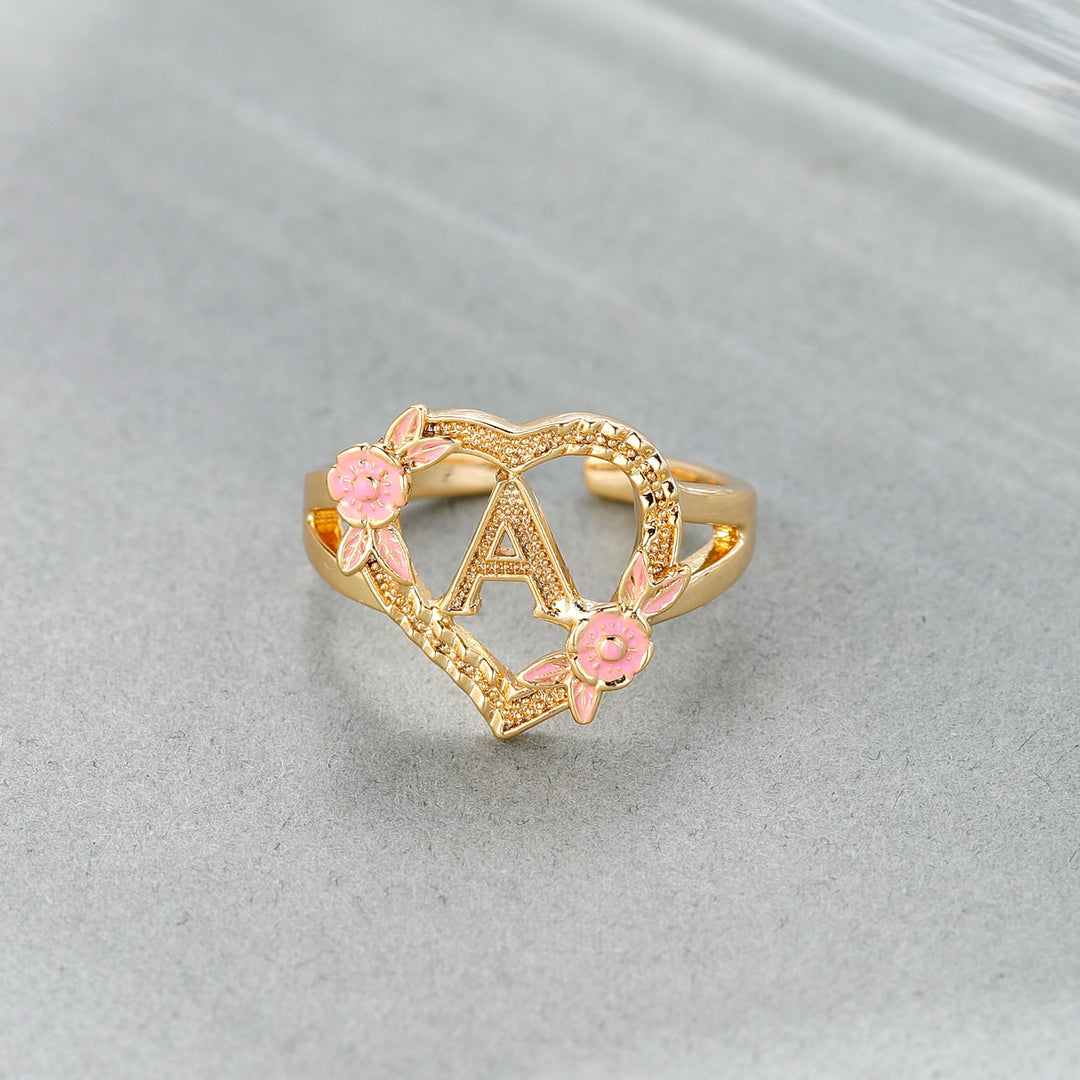 Floral Initial Ring