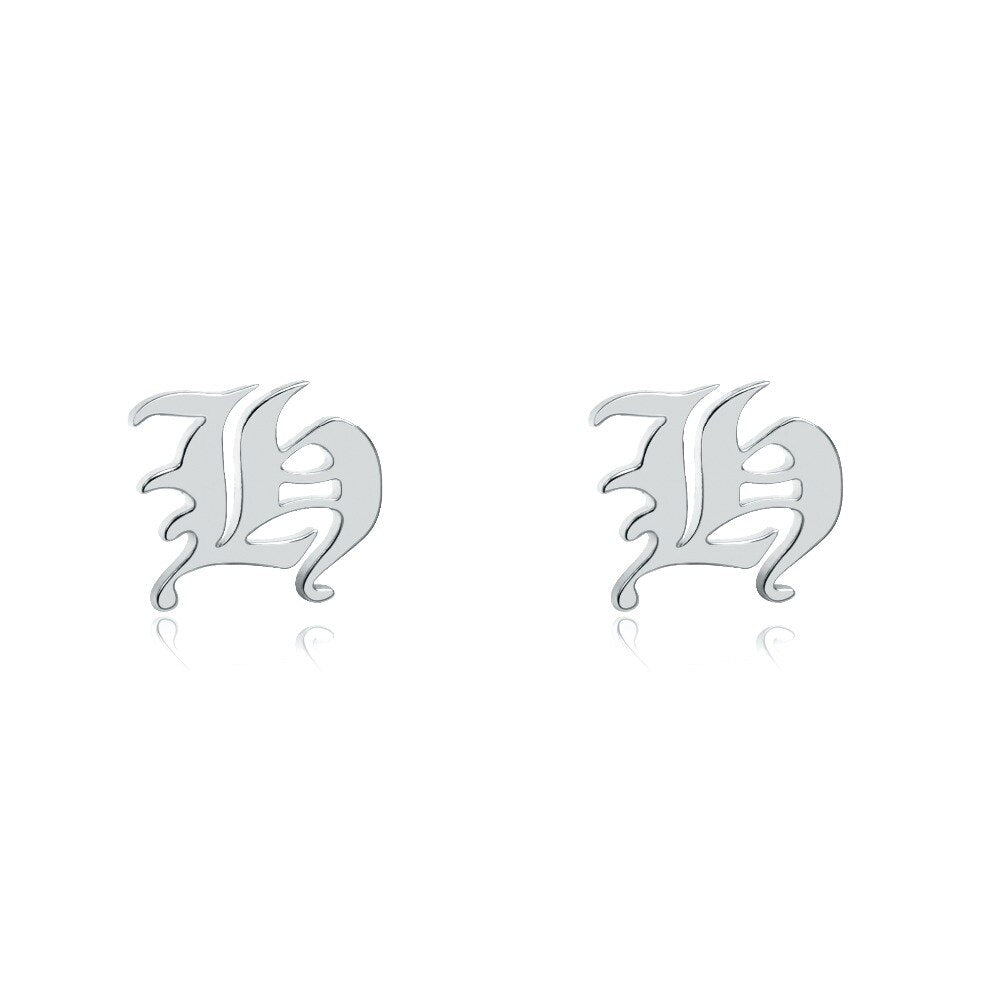 Gothic Initial Earrings